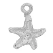 Charm de estrella de mar 12x9 mm - Rodio x1