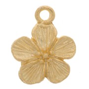 Amuleto de flor 12x10 mm - Chapado en oro x1