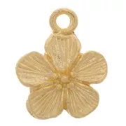 Amuleto de flor 12x10 mm - Chapado en oro x1