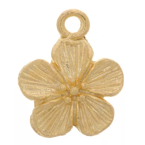 Amuleto de flor 12x10 mm - Chapado en oro x1