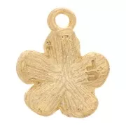 Amuleto de flor 12x10 mm - Chapado en oro x1