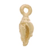Charm de concha de mar 10x3 mm - Chapado en oro x1