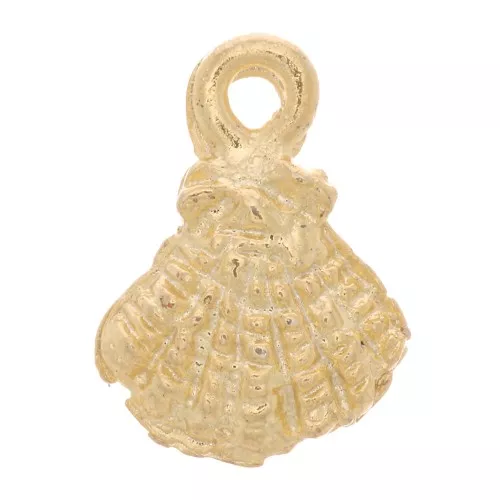 Charm de festón 9x7 mm - Dorado con oro fino x1
