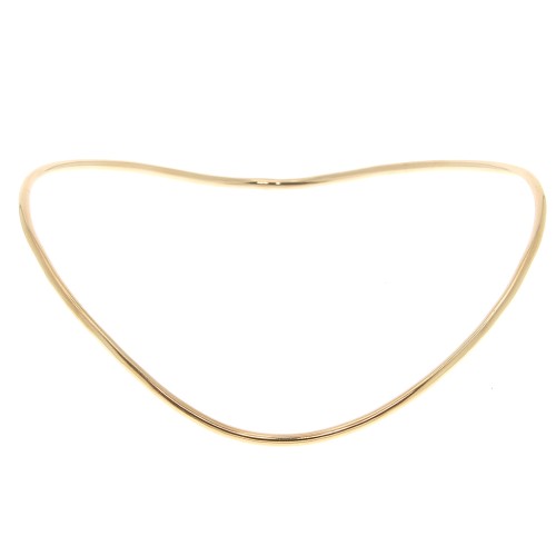 Pulsera lisa y ondulada 63 mm - 3 micras chapada en oro x1