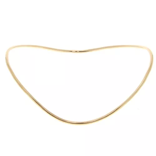 Pulsera lisa y ondulada 63 mm - 3 micras chapada en oro x1