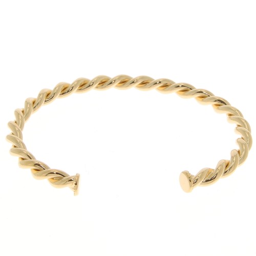 Collar Trenzado Pulsera 4.7x170 mm - 3 Micras Chapado en Oro x1