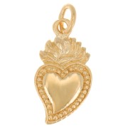 Charm de corazón mexicano Ex-voto - grigri 15x8 mm - 3 micras chapado en oro|raw }}