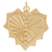Colgante corazón 24x21 mm - 3 micras chapado en oro x1
