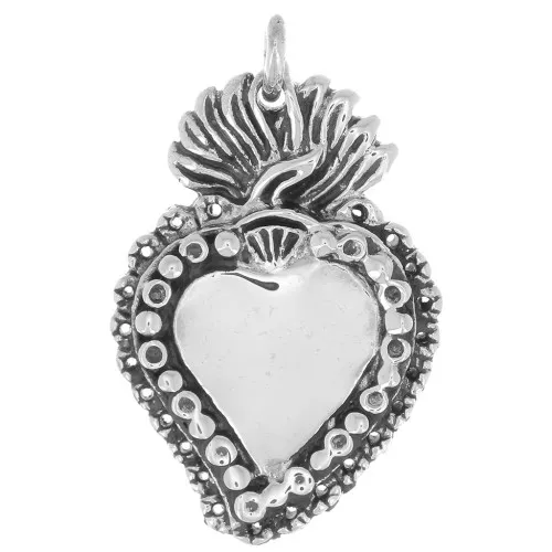 Colgante Ex-voto Mexicano Corazón 23x14 mm - Plata 925 x1