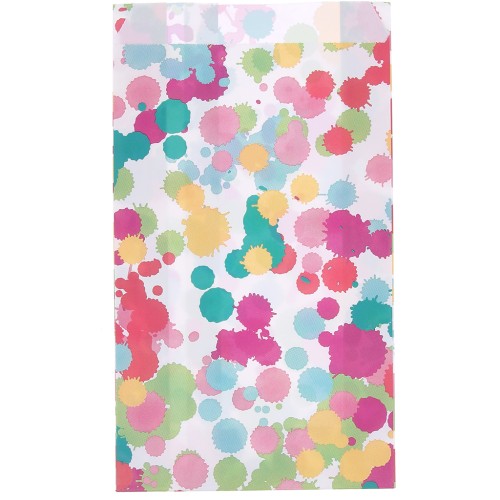 Bolsa de papel 12x4.5x19.5 cm - patrón de manchas de pintura - Multicolor x1