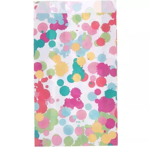 Bolsa de papel 12x4.5x19.5 cm - patrón de manchas de pintura - Multicolor x1