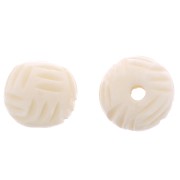Cuentas redondas de hueso grabado 13 mm - Natural x4|raw }}