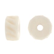 Rondeles de hueso grabado Heishi 11x6 mm - Natural x6