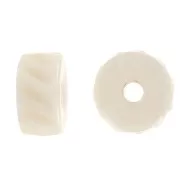 Rondeles de hueso grabado Heishi 11x6 mm - Natural x6