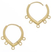 Pendientes 5 anillos para decorar 17x16 mm - Dorado x2