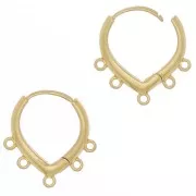 Pendientes 5 anillos para decorar 17x16 mm - Dorado x2