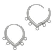 Pendientes 5 anillos para decorar 17x16 mm - Rhodié x2
