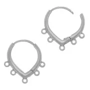 Pendientes 5 anillos para decorar 17x16 mm - Rhodié x2