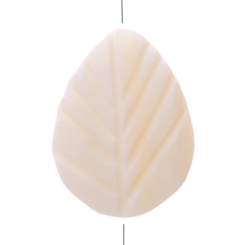 Cuentas de nácar - forma de hoja 18x12 mm - Natural x10