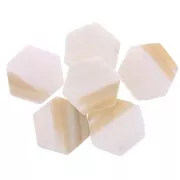 Cuentas de nácar - Forma hexagonal 18x16 mm - Natural x10