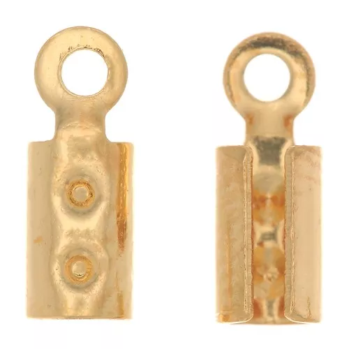 Terminales para apretar redondos 2 mm - Chapado de Oro 3 micras x4