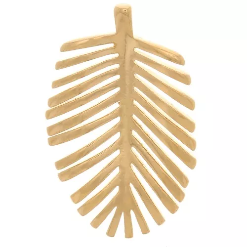 Colgante Hoja de Palma 21x13 mm - Chapado de Oro 3 micras x1