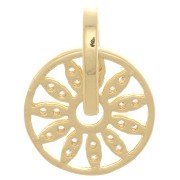 Colgante flor redonda calada 14x11,5 mm con zirconios - Oro - Cristal x1