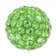 Redonda plastilina strass coreano 14 mm Peridot  x1
