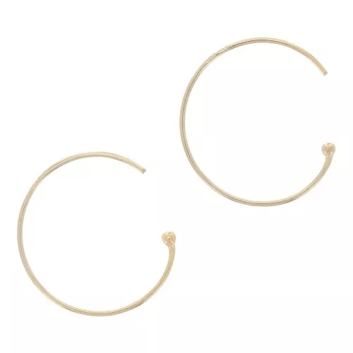 Pendientes de aro con bola 18 mm - Gold filled (oro laminado) x2