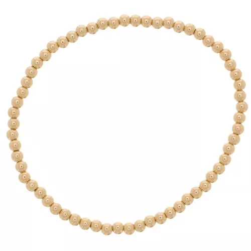 Pulsera elástica con cuentas redondas de 3 mm - Gold filled x1