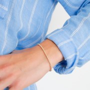 Pulsera elástica con cuentas redondas de 3 mm - Gold filled x1