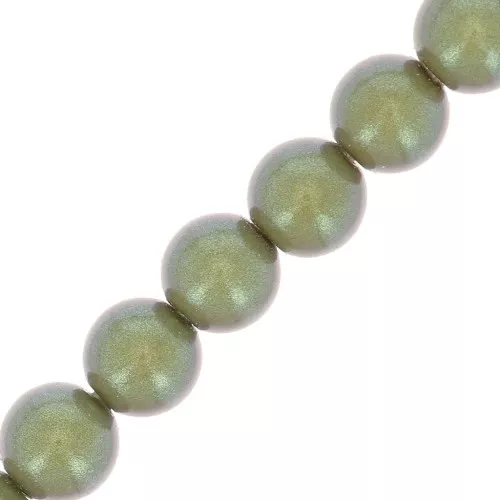 Cuentas nacaradas Preciosa - Round Maxima - 4 mm - Pearlescent Khaki x30