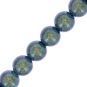 Cuentas nacaradas Preciosa - Round Maxima - 4 mm - Pearlescent Peacock Green x30|raw }}