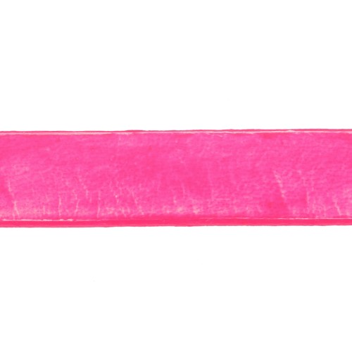 Cordón plano cuero 10 mm Rosa Flúor x30cm
