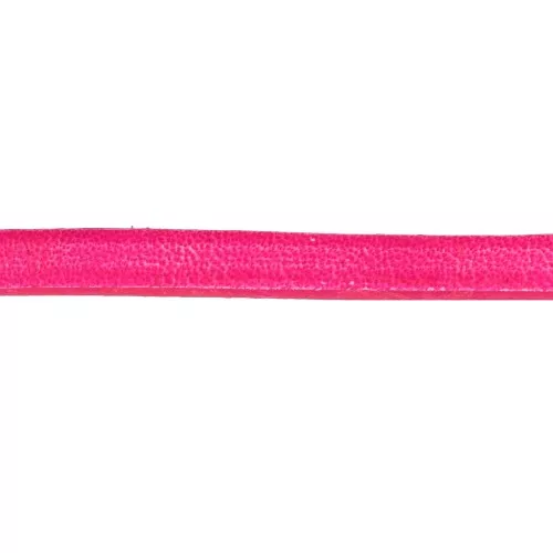 Cordón plano cuero 5x2 mm Rosa Flúor x30cm