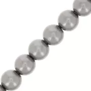 Cuentas nacaradas Preciosa - Round Maxima - 4 mm - Pearl Effect Dark Grey x30