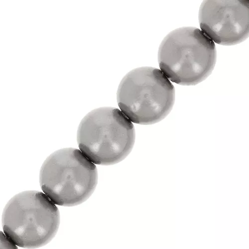 Cuentas nacaradas Preciosa - Round Maxima - 4 mm - Pearl Effect Dark Grey x30