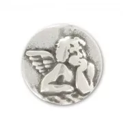 Cuenta pasante para cordón 10 mm ángel plateado antiguo x1