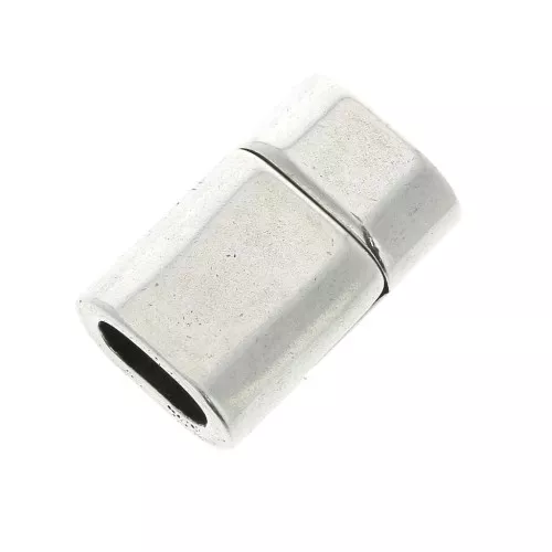 Cierre magnético para cuero media caña 10x5 mm plateado envejeci