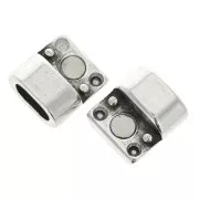 Cierre magnético para cuero media caña 10x5 mm plateado envejeci