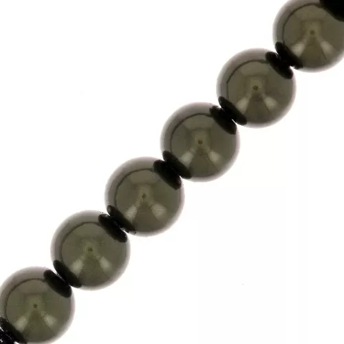 Cuentas nacaradas Preciosa Round Pearl Maxima - 5 mm - Pearl Effect Dark Green x25