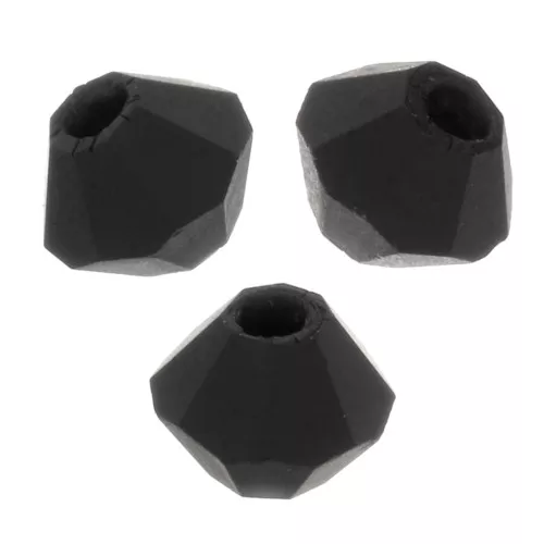 Preciosa 3 mm Crystal Tops - MC Bead Rondell - Jet Matt x30