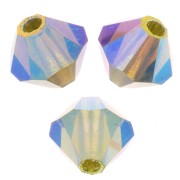 Preciosa Crystal Cups 4 mm - MC Bead Rondell - Olivine AB 2X x30|raw }}