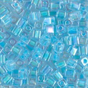 Cubos Miyuki 4 mm SB4-278 - Crystal AB Aqua Lined x10g