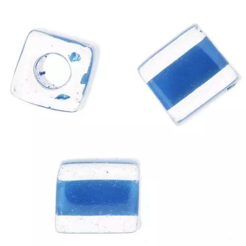 Cubos Miyuki 4 mm SB4-238 - Crystal Blue Lined x10g