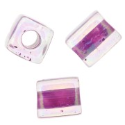 Cubos Miyuki 4 mm SB4-264 - Crystal AB Raspberry Lined x10g