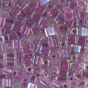 Cubos Miyuki 4 mm SB4-264 - Crystal AB Raspberry Lined x10g