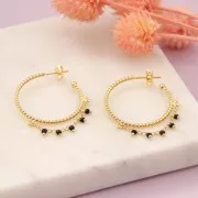 Ganchos hilo 32 mm con 2 anillas abiertas - Chapado en oro x2