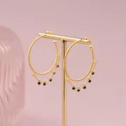 Ganchos hilo 32 mm con 2 anillas abiertas - Chapado en oro x2