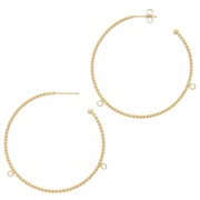 Pendientes de aro de 52 mm con 2 anillos abiertos - Chapado en oro x2|raw }}